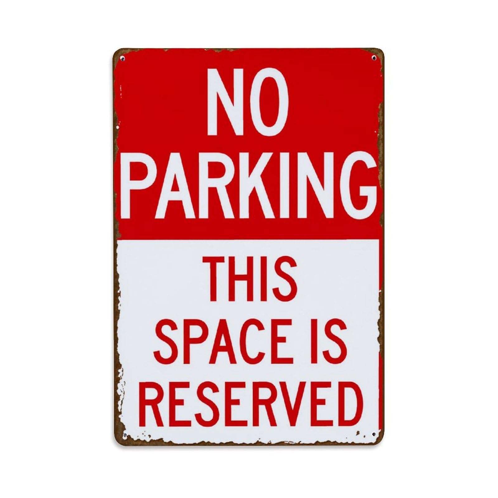 Lzwbntey Vintage No Parking Reserved Space Sign Metal Tin Sign Retro Wall Decor For Home Bar Garage Cafe, Indoor & Outdoor Decorative Metal Poster, 8X12 Inch