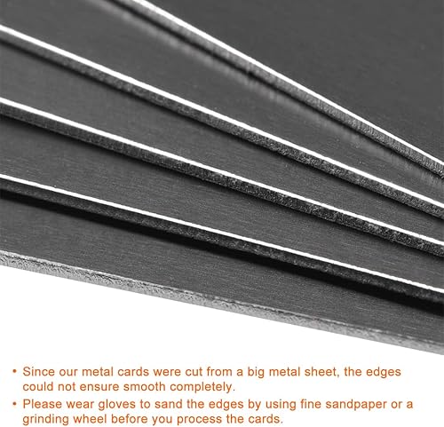 Miniatura 3 de uxcell Tarjeta de metal en blanco de 3.150 x 1.969 x 0.031in, placa de aluminio anodizado para impresión láser, grabado negro, 5 piezas