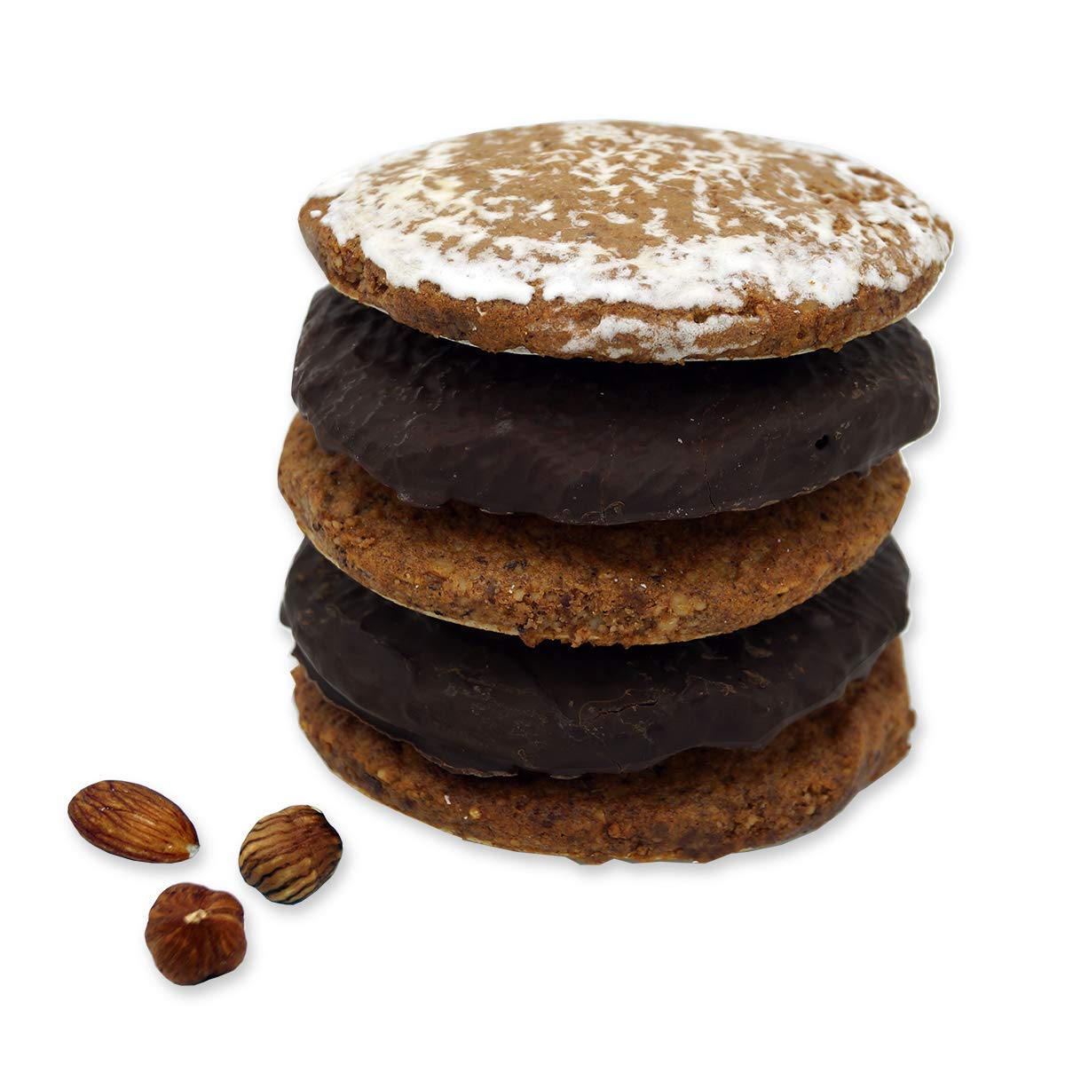 Lebkuchen - glutenfrei - original Nürnberger Elisen-Lebkuchen - Gemischt - ohne Mehl - handgefertigte Qualität - prämierte Meisterhändler-Manufaktur (Lebkuchen "Gemischt", 350 Gramm)