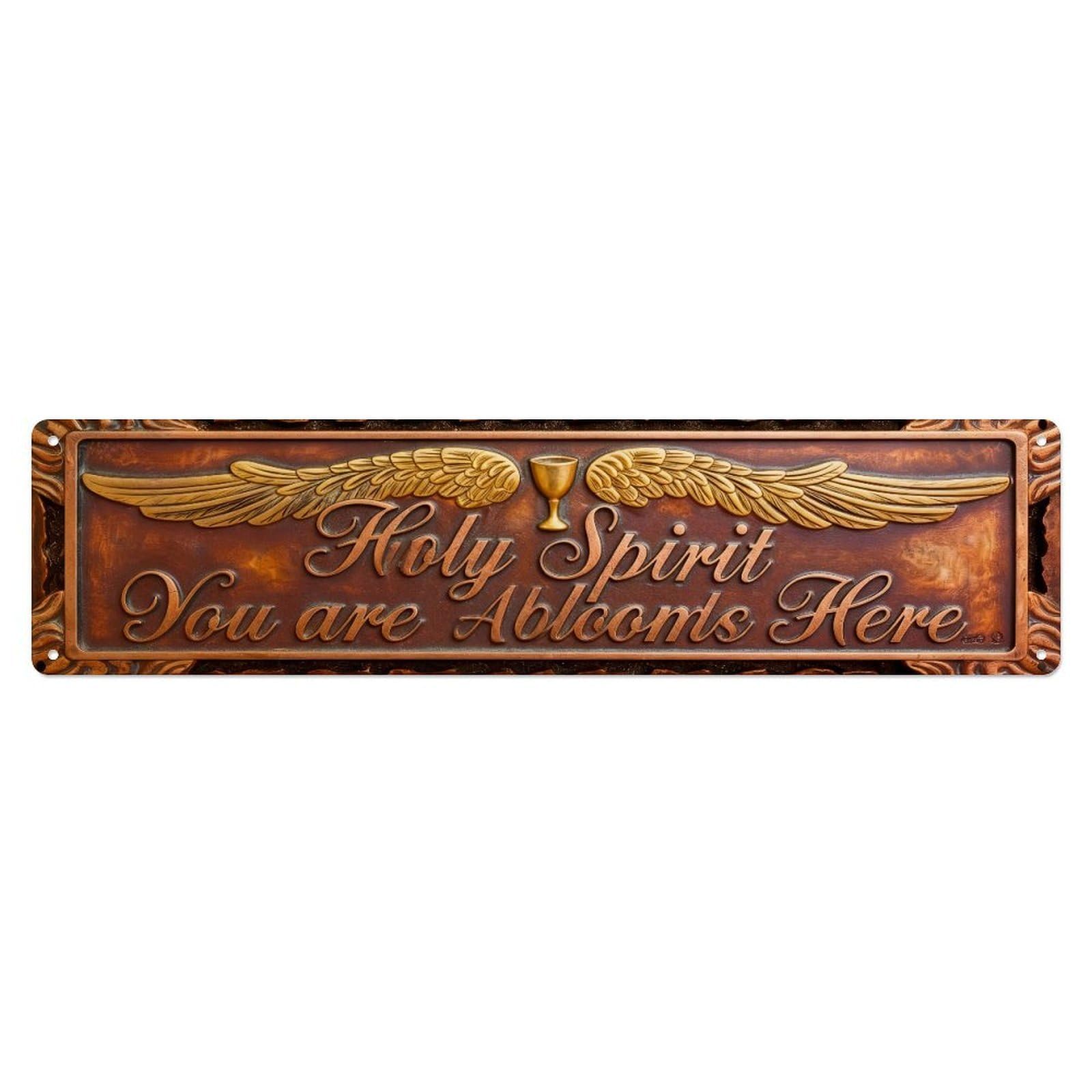 Iageret Vintage Holy Spirit Wings Cross Welcome Metal Tin Sign Retro Wall Decor, Bar Garage Cafe Kitchen Home Wall Art Poster Decoration 4X16inches