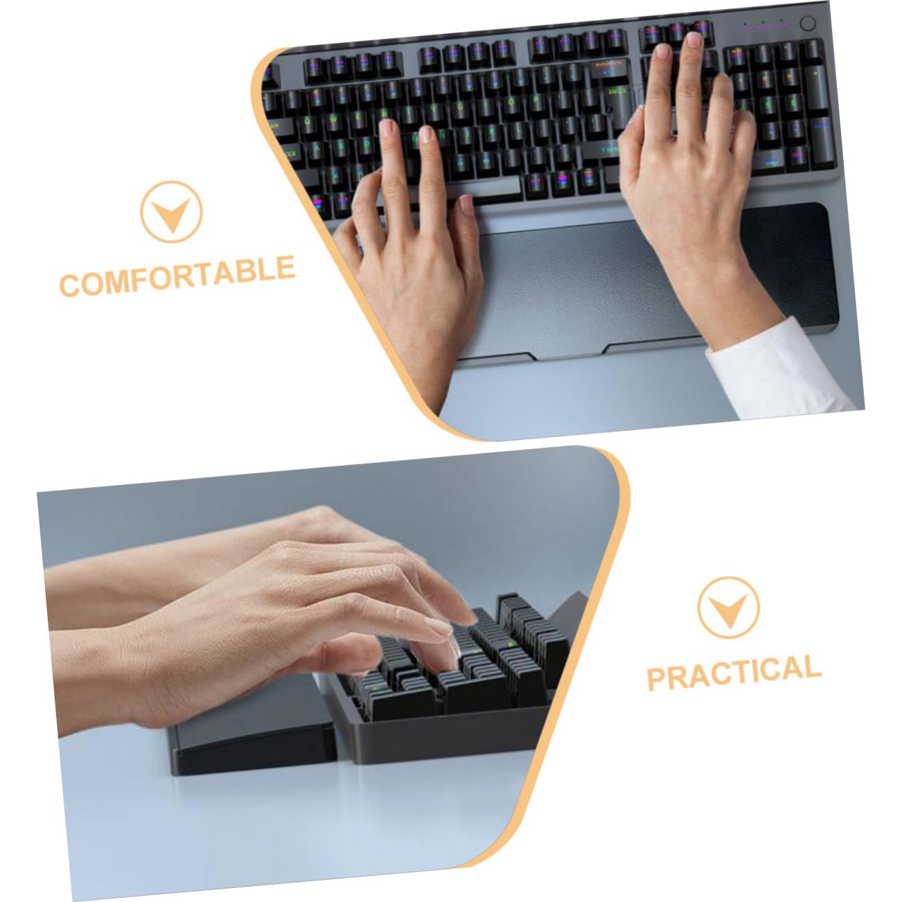 Tofficu Poggiapolsi per Tastiera con Scatola Portaoggetti, Design Multifunzione, Base Antiscivolo, Facile da Pulire per Ufficio e Casa