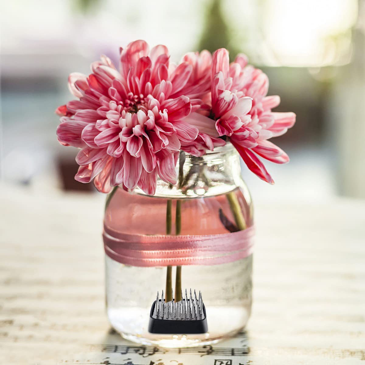 OTOTEC Blumenfrosch Edelstahl Rund - 2 Stück 3,5cm & 5cm Für Ikebana