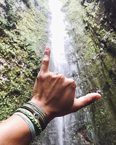 Pura Vida Solid Seafoam Bracelet - Handcrafted with Iron-Coated Copper Charm - Wax-Coated, 100% Waterproof - Image 4