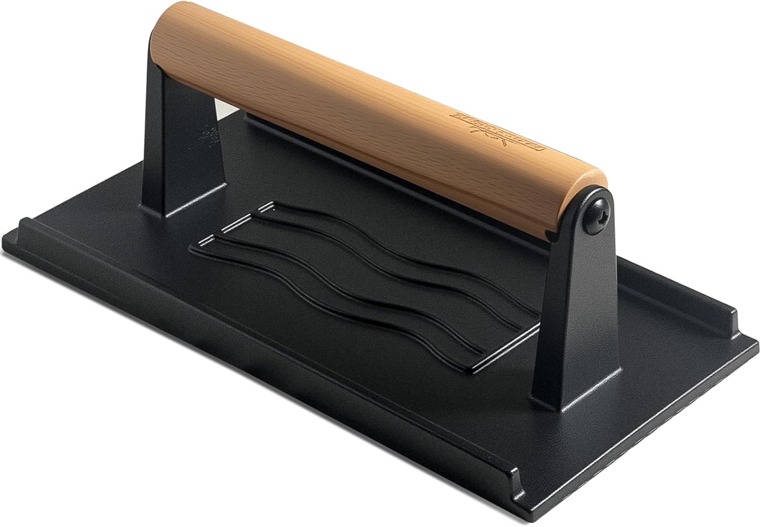 XUDAKAIXIN Cast Iron Smash Burger Press (2PCS),Grill Bacon Meat Press Tool,Perfect for Blackstone, Camp Chef, Weber Grills & Indoor Griddles – BBQ & Cookout Must-Have (Round & Rectangle -Grooved)
