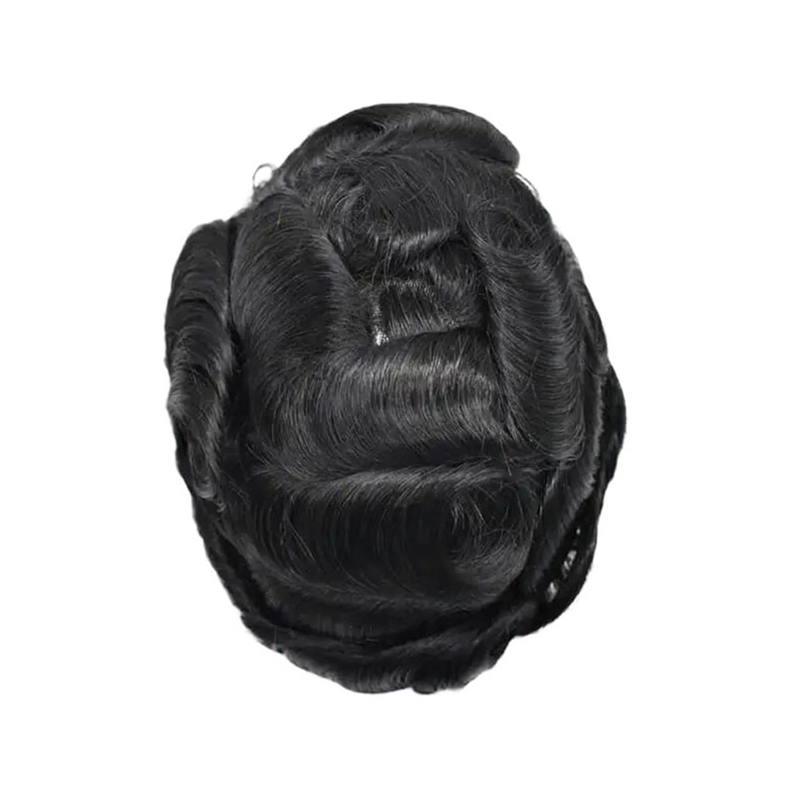 Tupet dla mężczyzn, 0,03 mm, niezbyt cienka skóra, męskie włosy, proteza, kapilara, naturalne peruki męskie, protetyka, Capilar Masculina, naturalnie wyglądające treski (kolor Jet Black)
