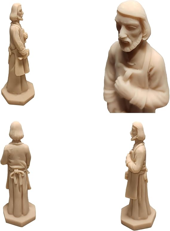 St Joseph Statue for Selling House Kit with New Instruction Card Resin Figurine House Prayer Complete Set (Beige)