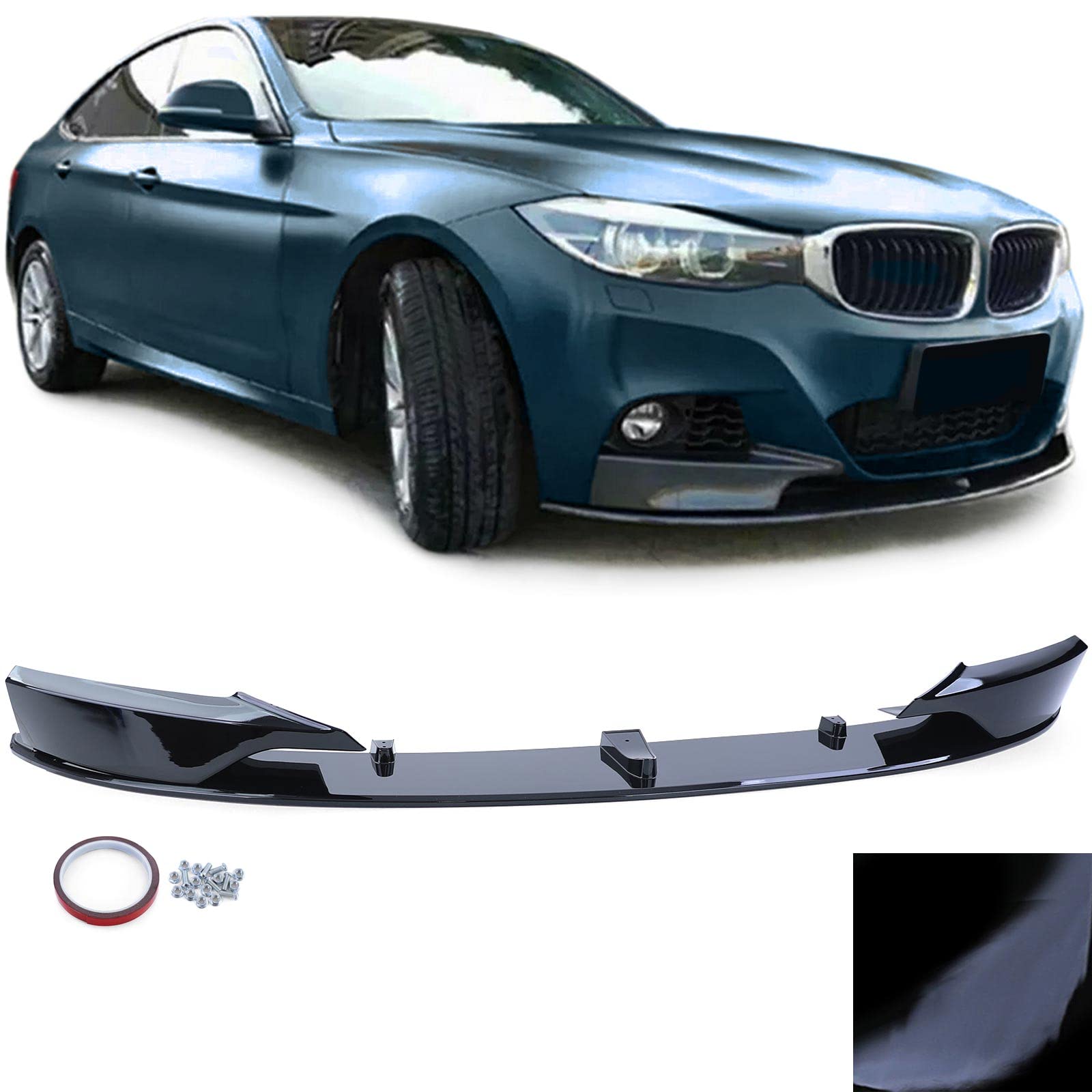 Front Spoiler Lippe Performance Schwarz Glanz passt für BMW 3er GT F34 2013-2020
