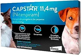Antipulgas, 11,4 mg, Comprimidos para Cães e Gatos até 11,4 kg, 3 Comprimido - Capstar Azul