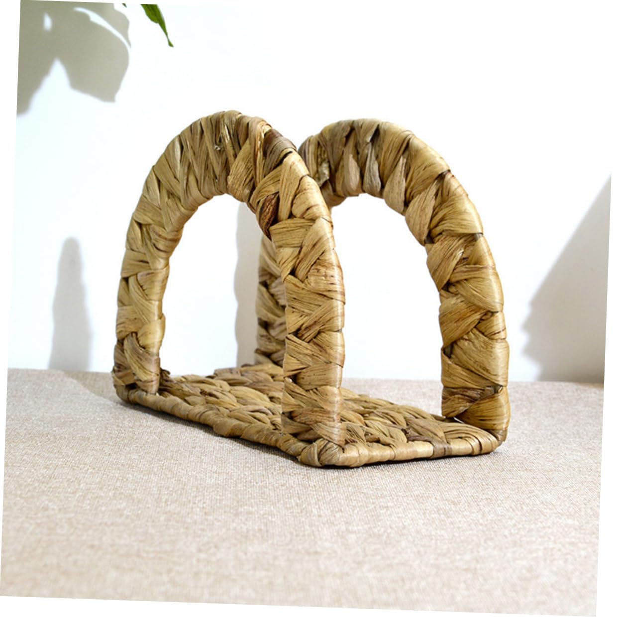 Servilletero de Pie Beige de Junco Calabaza para Restaurante y Fiesta | Estructura Estable, Bordes Lisos sin Rebabas, Uso Amplio en Comedor y Cocina