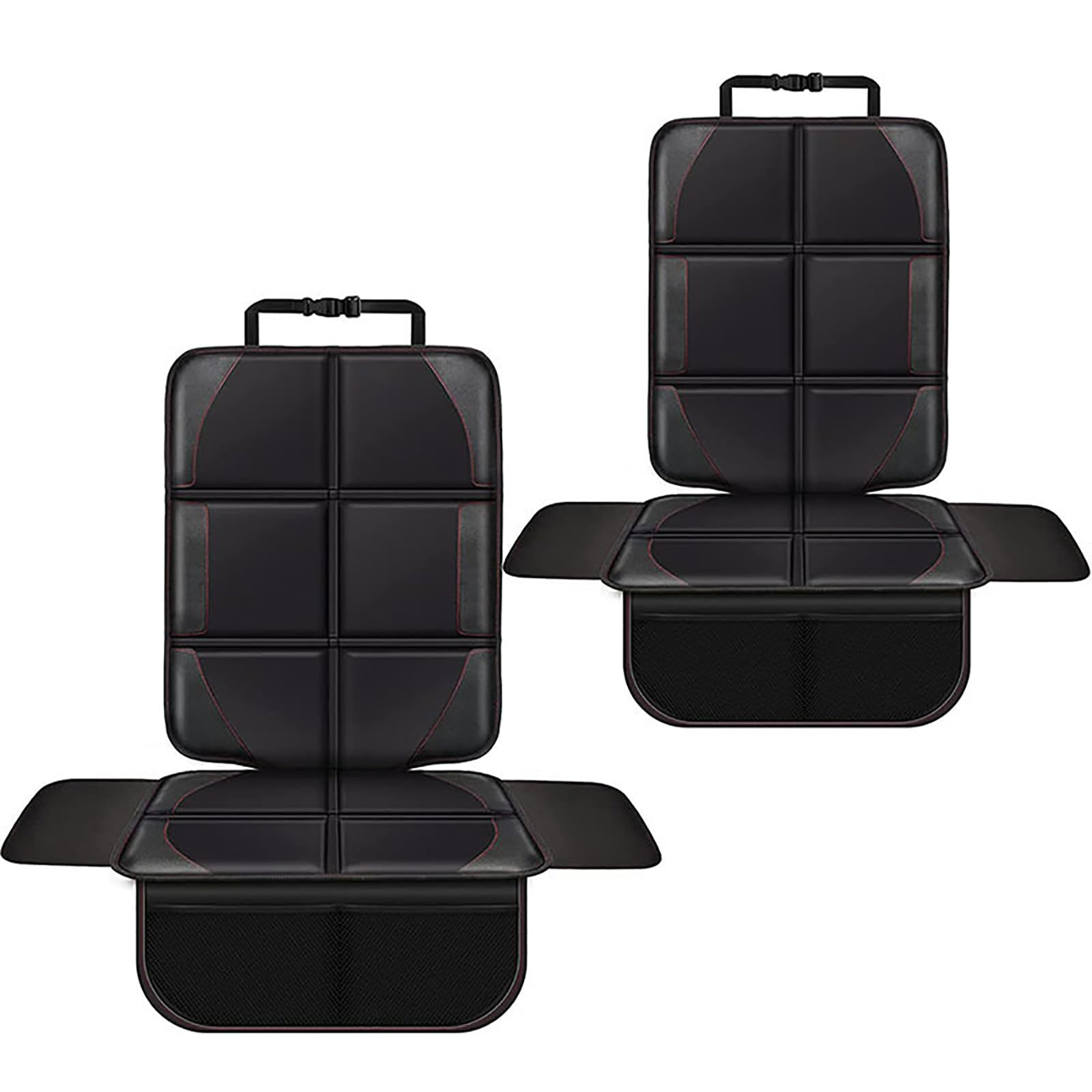 2 Pezzi Imbottito di Sicurezza per Seggiolino Auto, Tappetino Antisporco per Animali Domestici, Cuscino per Bambini, Compatibile per VW Touran Tharu,2-Red