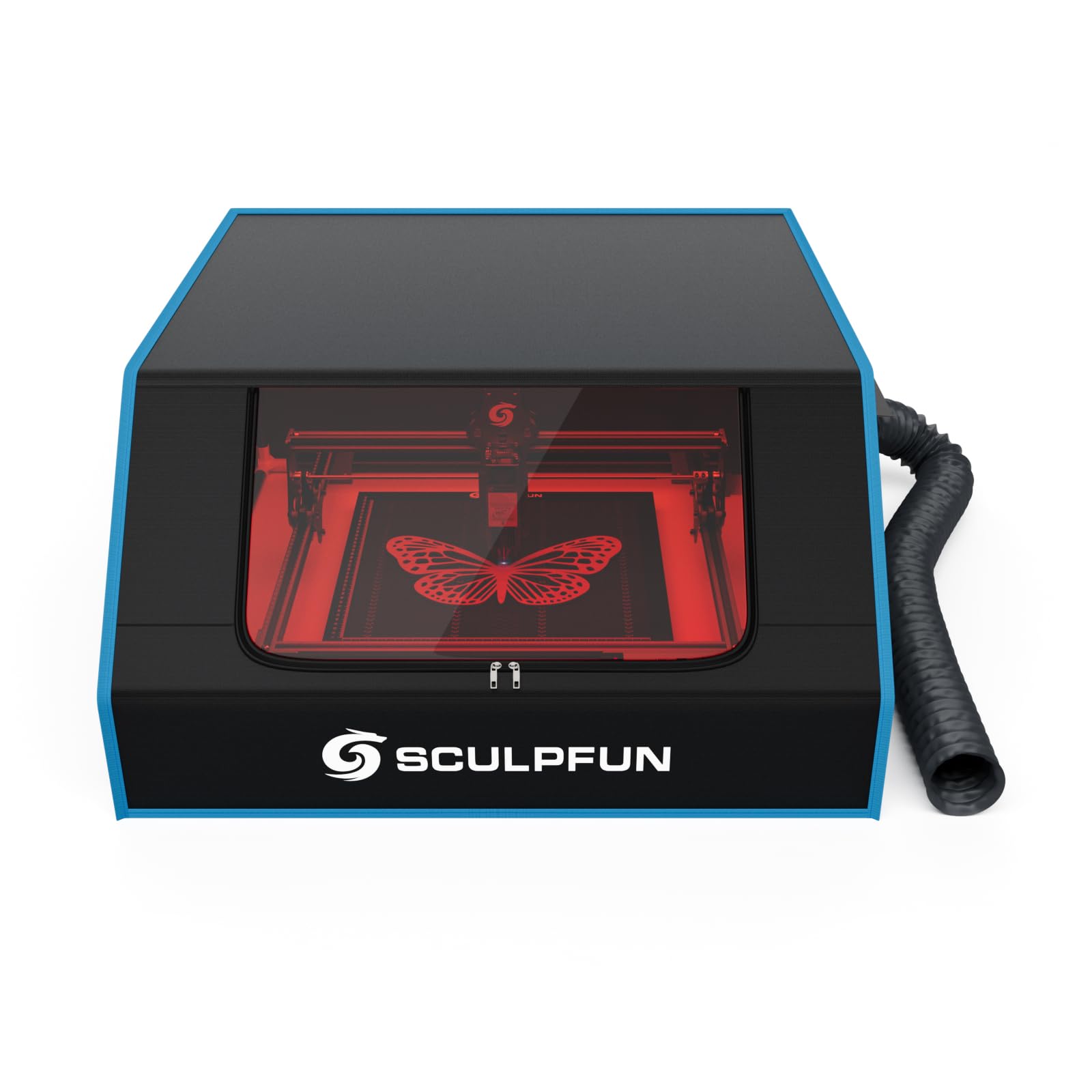 SCULPFUN B1 Enclosure, for S6 pro/S9/S10/S30 Laser Engraver, 680x765x380 mm Laser Protective Box, with Extractor Fan, LED Strip, Protective Case for Laser Cutter, Fireproof, Waterproof, Soundproof