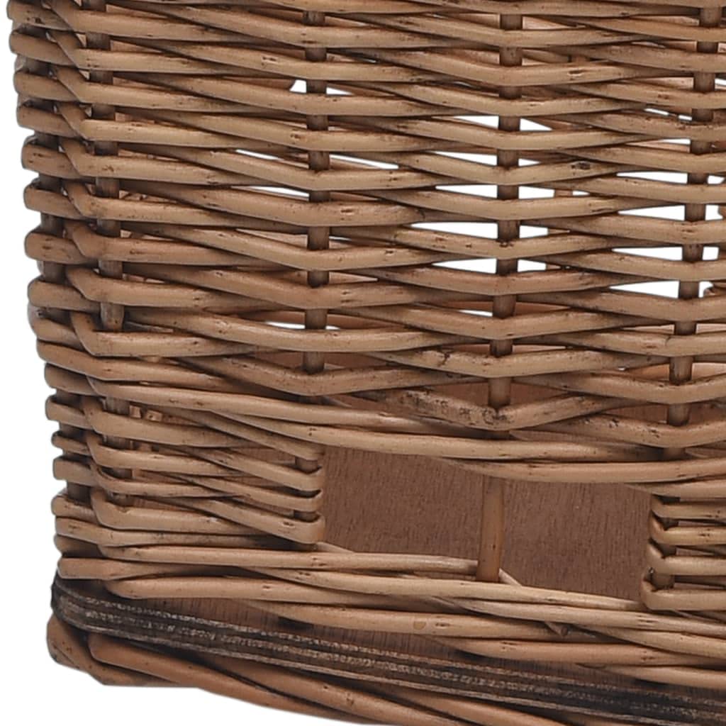 vidaXL Cesta Trasera de Bicicleta con Tapa Sauce Natural 55x31x36 cm
