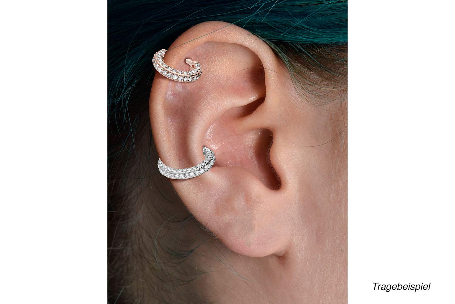 PIERCINGLINE 18 Karat Gold Segmentring Clicker | Piercing Ring Septum Helix Tragus | Farben & Größenauswahl | Kristallrand