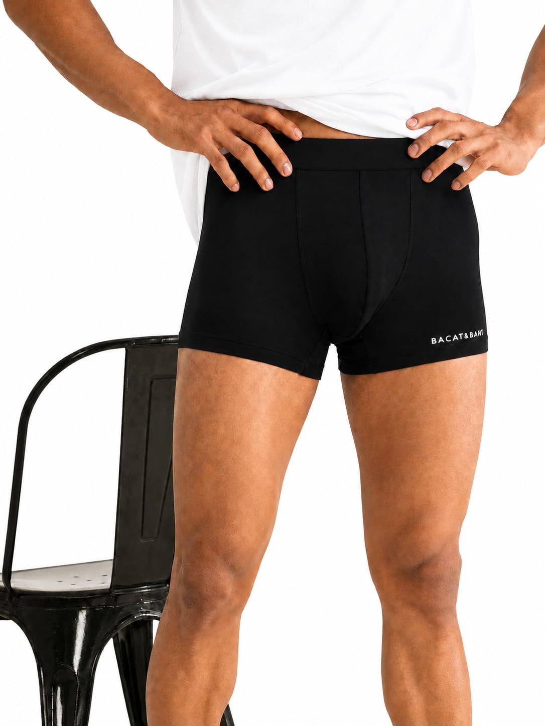 bacat&bant BB001 Men's Premium Cotton Blended Spantex Luxury Fit Solid Trunks-picture-31