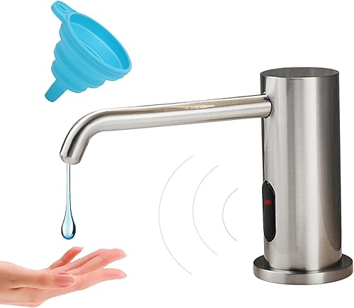 Miniatura 1 de Dispensador de jabón automático sin contacto para fregadero de cocina y baño, dispensador de jabón eléctrico comercial líquido de níquel cepillado