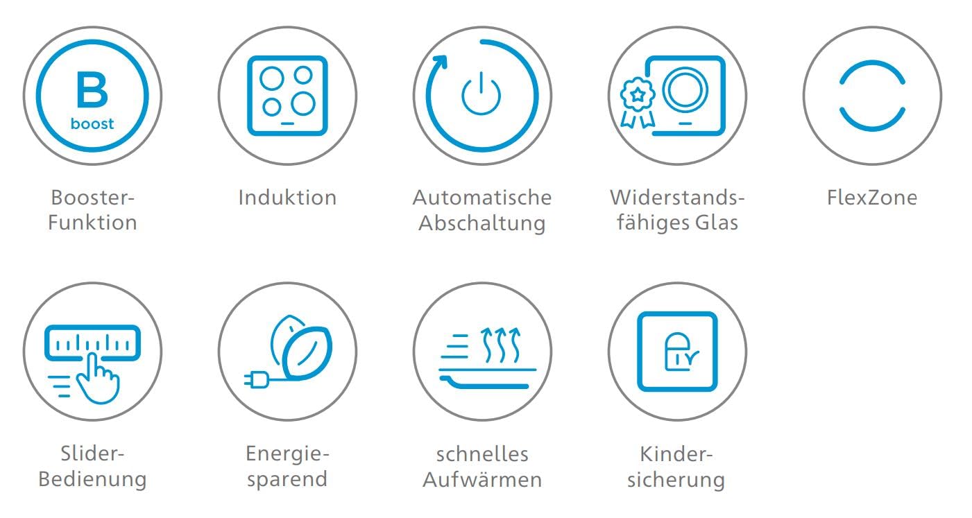 Midea Induktionskochfeld autark 77cm Booster rahmenlos FlexZone KI800IX