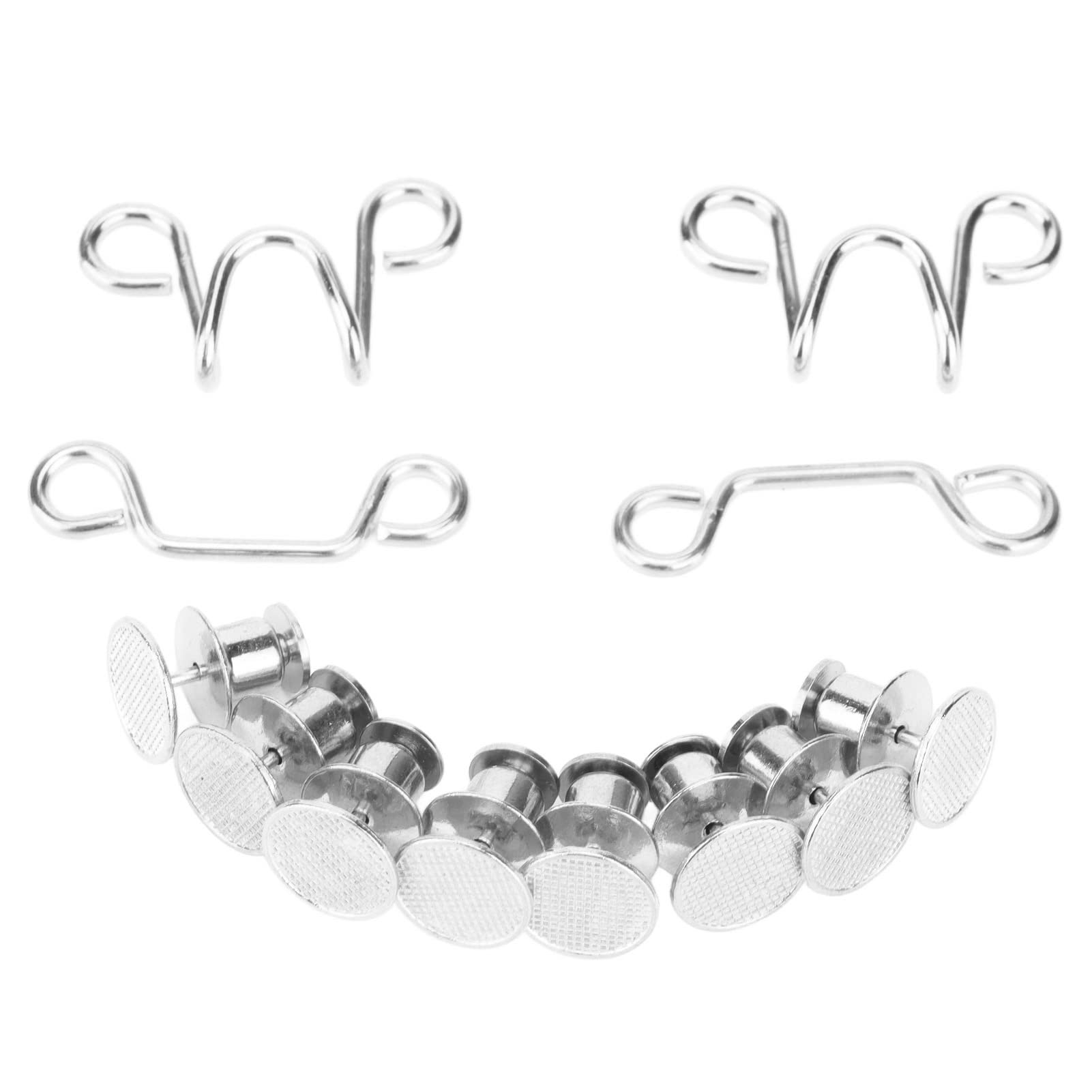 Jean Button Clips, Tool Waist Buckle for Skirts Collars for Sewing Silver