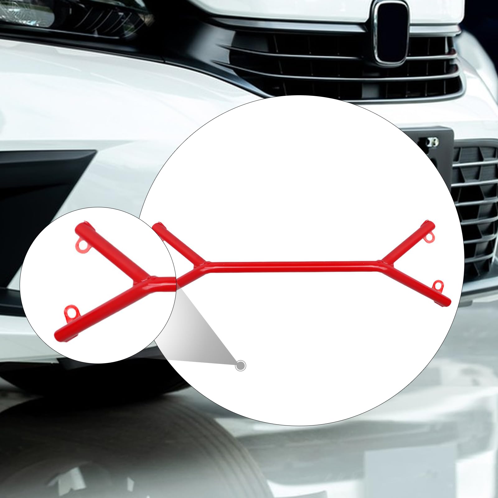 Front KFZ Frontstrebe Außenaccessoire Aus Robustem Eisen Stabile Leistung Und Leichte Installation für Autopflege Reparatur Freizeit, Rot