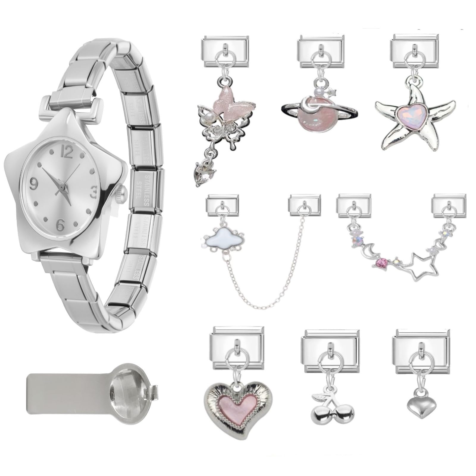 Italian Charm Bracelet Charms Set gold silver Italian Charms Bulk mens bracelets for womens Splicable 9mm italian style charms watch italian bracelet modules DIY Gift