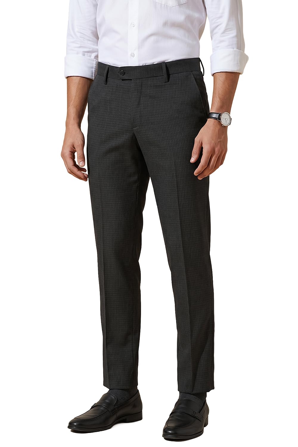 peter england Men's Slim Fit Solid Formal Trouser-picture-19