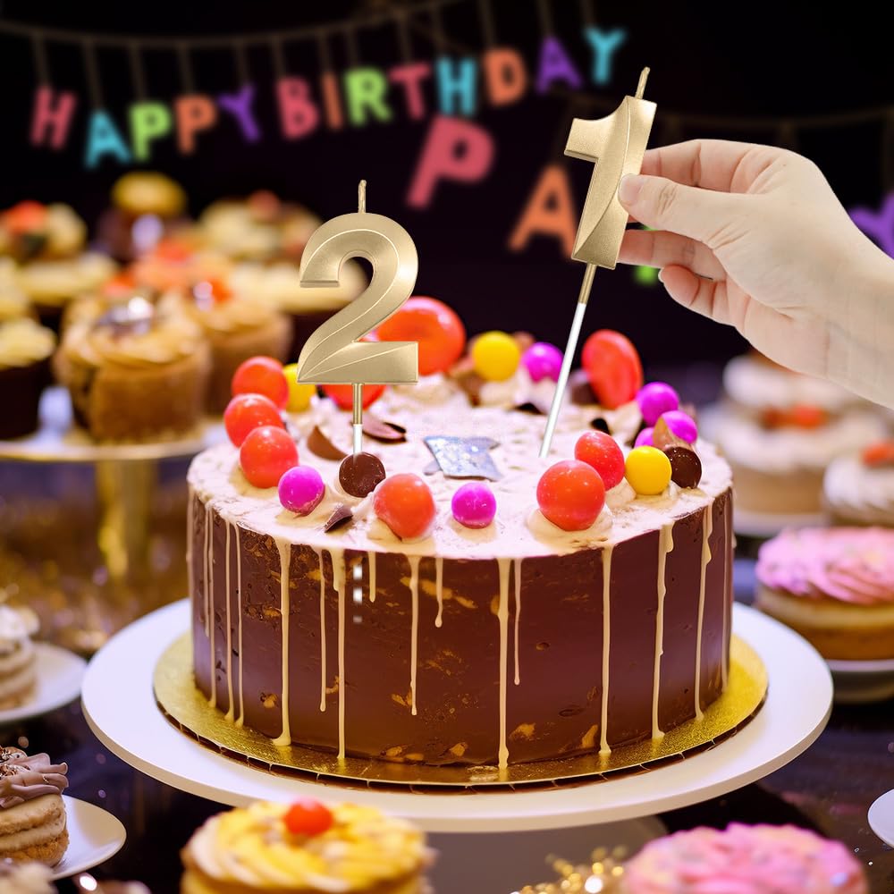 Amazon.co.jp: 21歳の誕生日ケーキ用の数字21個のキャンドル、誕生日