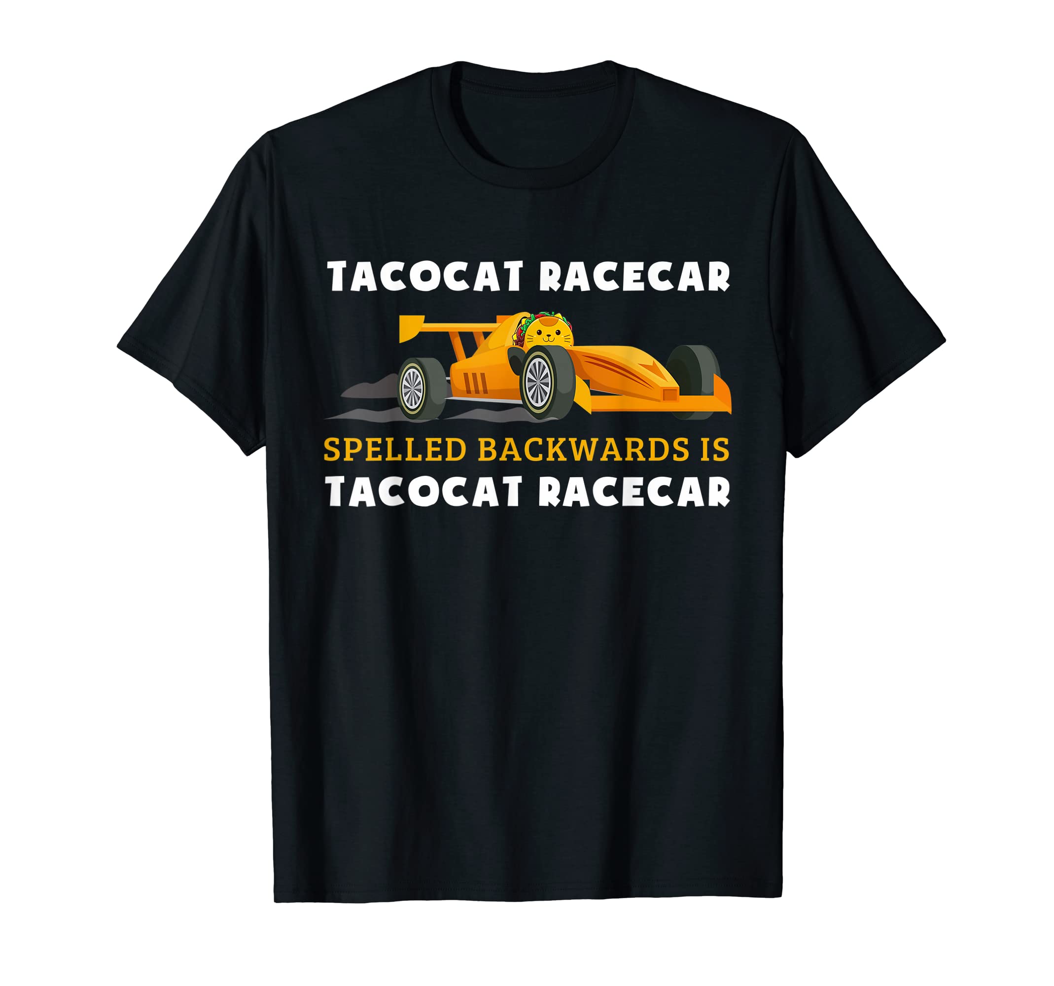 Taco And Cat Gifts ApparelTacocat Racecar Spelled Backwards Funny Taco Cat Lovers T-Shirt for Men Women Girls KidsOEKO-TEX STANDARD 100