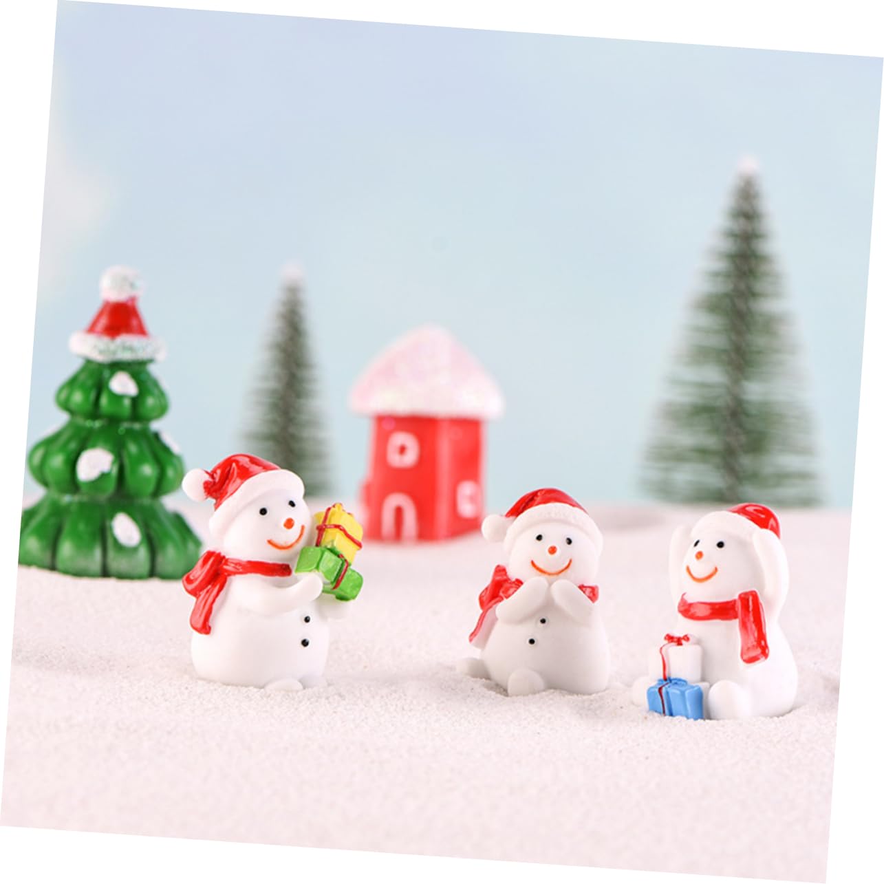 Kisangel 42 Piezas Muñeca De Resina Navidad para Niños Estatuilla De Muñeco De Nieve De Navidad Decoración De Casa De as De Mini Adornos De Papa Noel Accesorios Escritorio