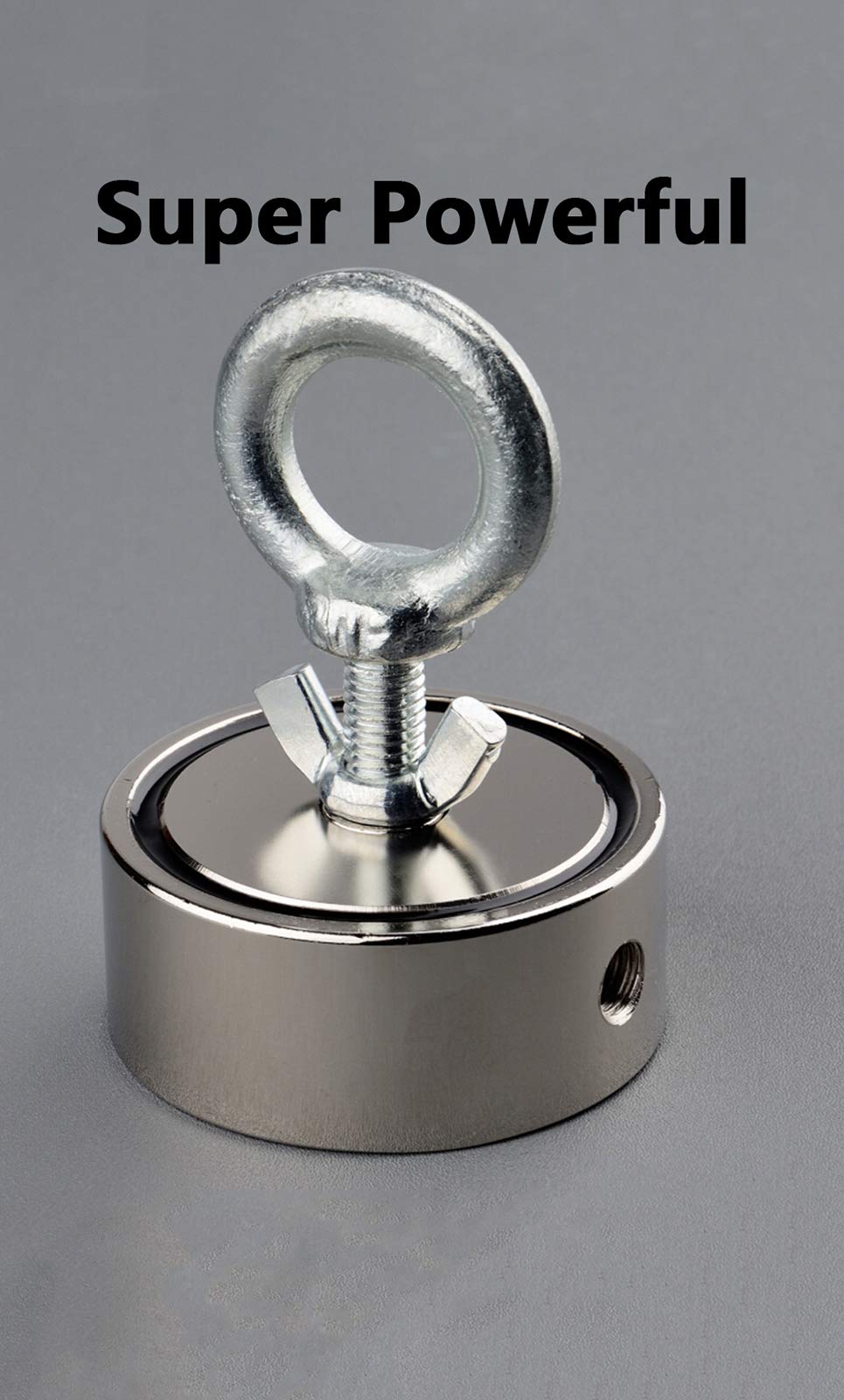 Mutuactor - Magnete da pesca a doppio lato, 400 kg, al neodimio da pesca, con occhiello rotondo e magnete per terre rare, perfetto per il sollevamento e il salvataggio del magnete...