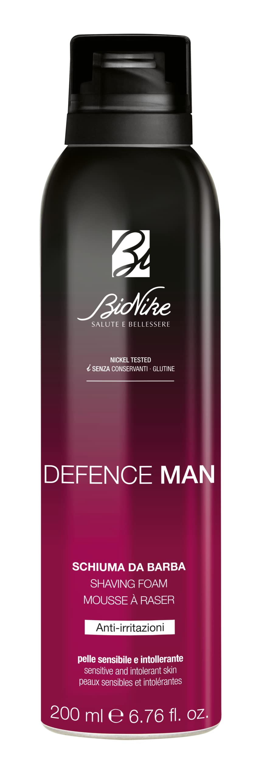 Bionike Defence Man - Safe Shave, Schiuma da Barba Anti-irritazione, Azione Idratante e Emolliente, Contrasta Rossori e Tagli, Protegge e Lenisce la Pelle, 200 ml
