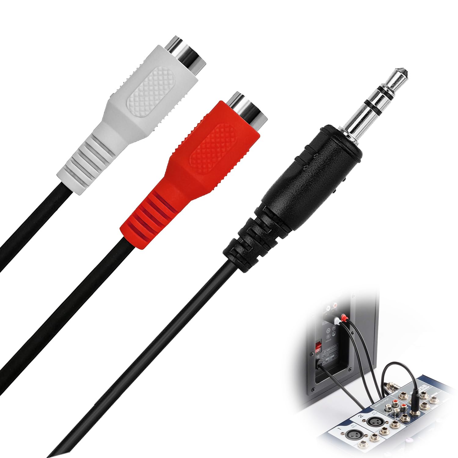 Amazon | RCA 3.5mm 変換 ステレオミニプラグケーブル オーディオ接続