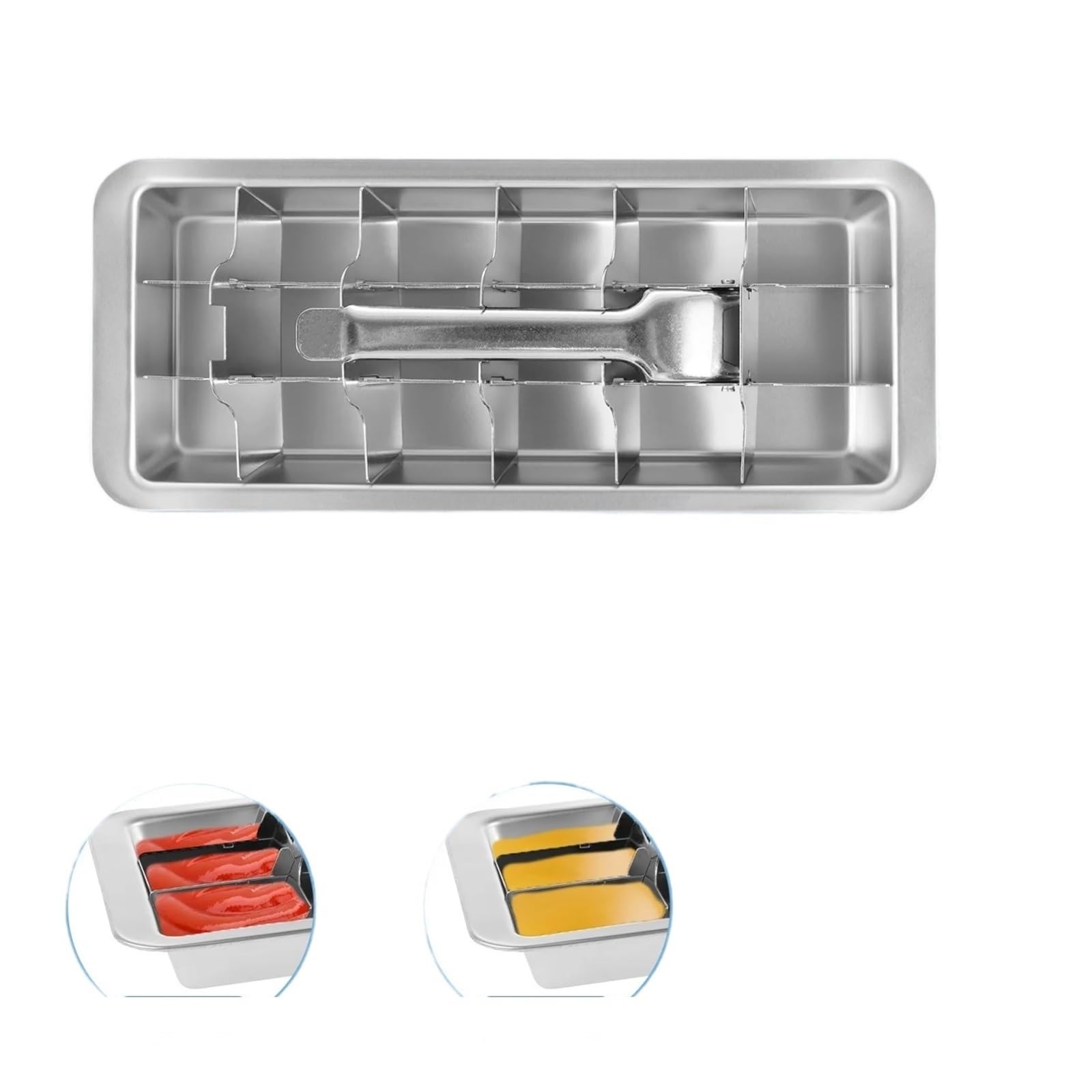 2 Stück Eiswürfelform mit Deckel, Eiswürfelformen aus Edelstahl(2PCS)