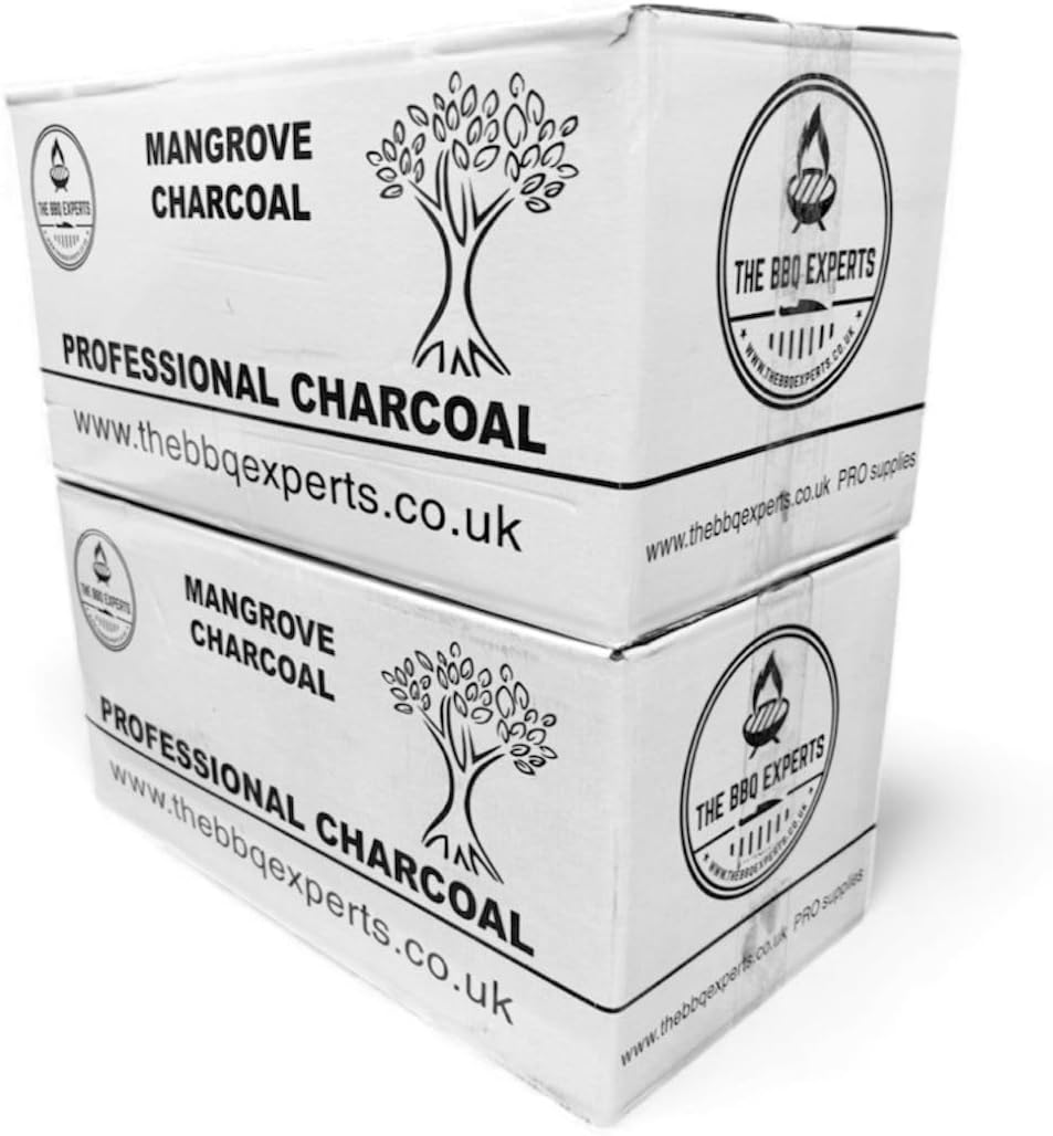 20kg Mangrove A Grade Charcoal by The BBQ Experts – Restaurant-Grade Oak Wood Charcoal for BBQ, Smoking & Grilling – Long Lasting 5 Hour Burn Time