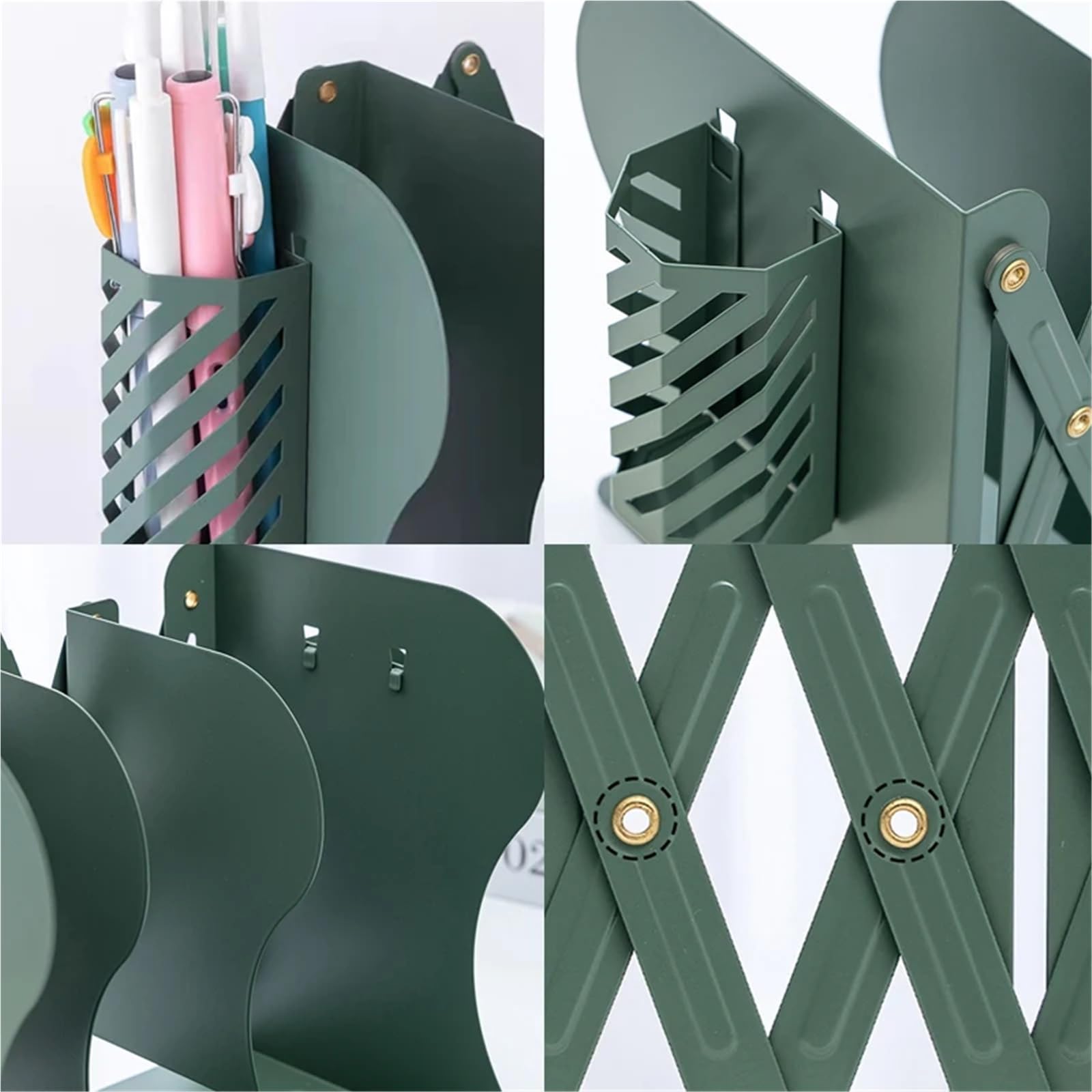 Buchstütze 1 stücke Skalierbare Metall Buchstützen Mit Stift Halter Stretch Schreibtisch Buch Lagerung Organizer Büro Liefert for Desktop Organisation(Black)