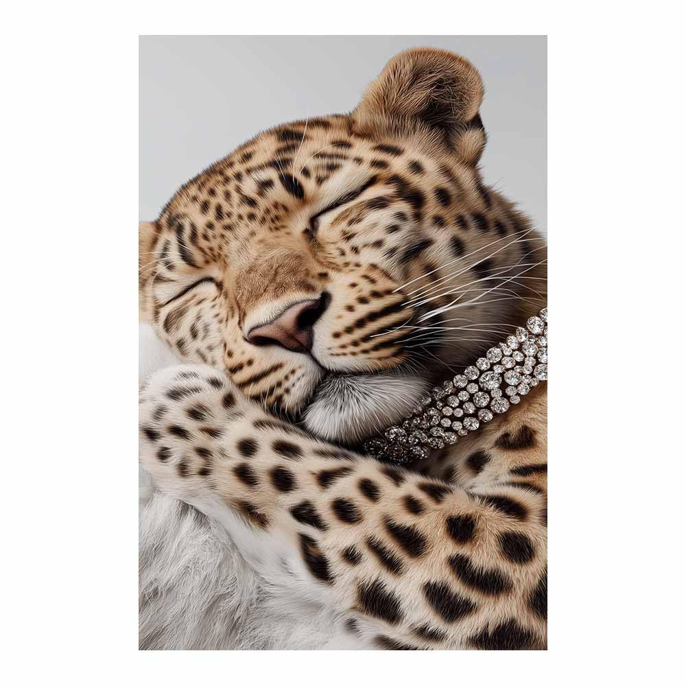 TZKRWRH Cheetah Wall Art Print Jungle Animals Decor Resting Leopard Portrait Leopard Pictures, Animal Portrait Painting, African Wild Animal Art Poster(Brown 2)-80x120cm Unframed