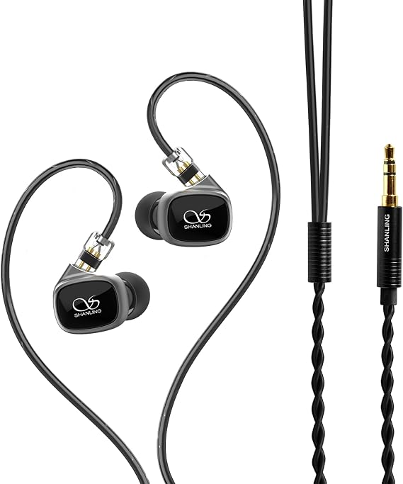 SHANLING MG20 HiFi Wired Earbuds, 3.5mm Plug in-Ear Earphones, DLC Diaphragm Dynamic Unit, Detachable 0.78/2PIN Cable, Ergonomic Design, Audiophile Earphones for Music
