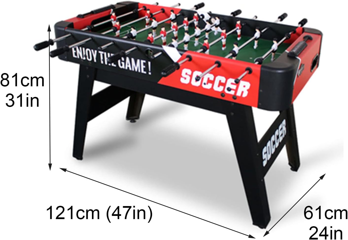47" Foosball Table, 3.9FT Game Table with Fun Scoring Tool, Anti-Collision Treatment Arcade Games Set for Arcades, Game Room, Soccer Game Table for Adults and Kids