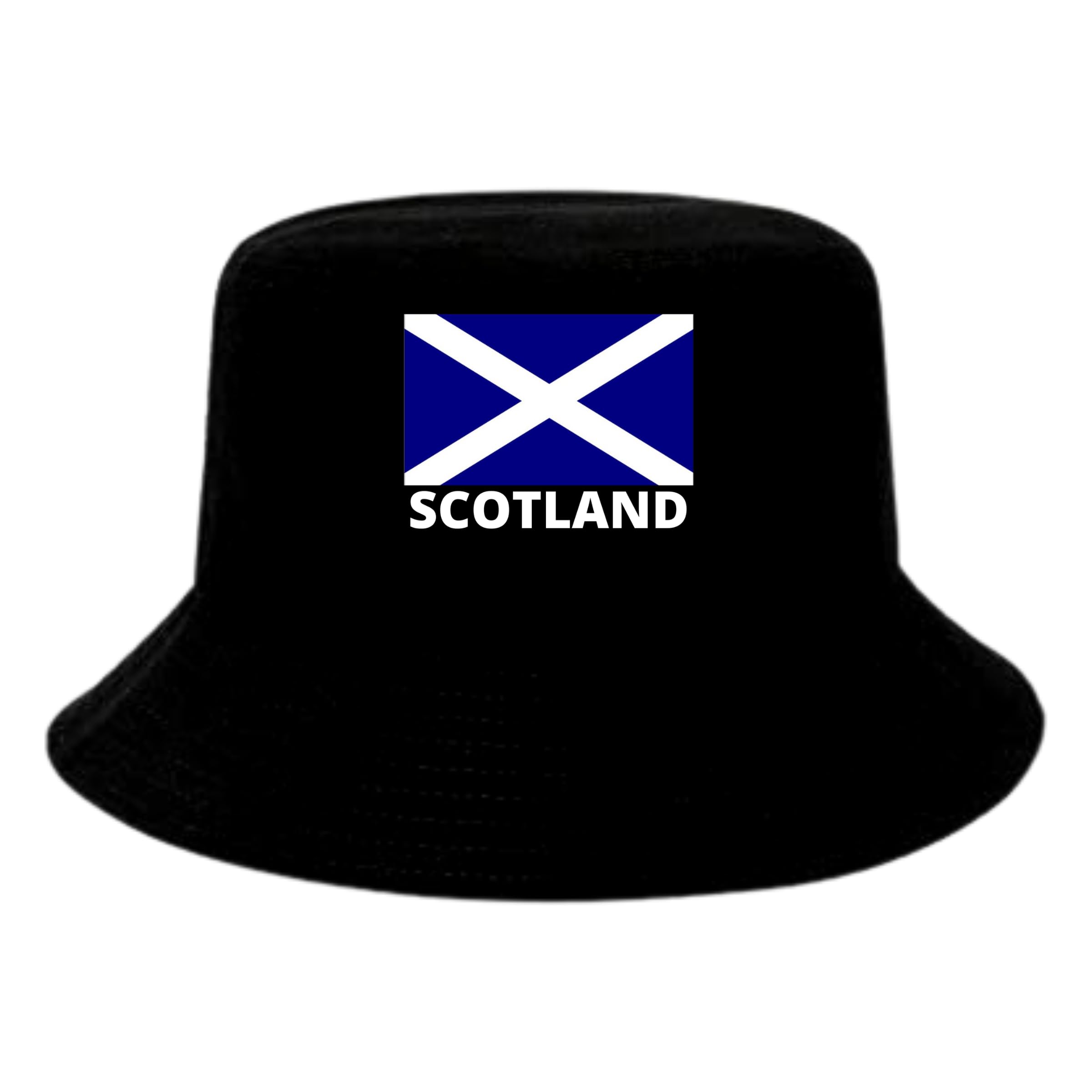 Fidra Fashion Accessories Unisex Kids Black Kids Boys Girls - Scotland Bucket Hat - Saltire Logo - One Size 54Cm 4-12 Years - 48 Hour Delivery