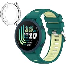 Compatible with Garmin forerunner 170 Watch Bands with TPU Protector Case, 20mm Adjustable Sport Soft Silicone Replacement Bands Straps Wristbands Fit for Garmin Forerunner 170 Music