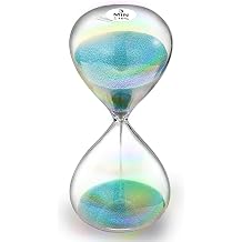 SuLiao Sand Timer 3 Minute Hourglass,Turquoise Sand Clock,Large Reloj De Arenai 3 Min,Colorful Biloba Puff Minimalist Hour Glass Sandglass for Home,Desk,Office Decorative