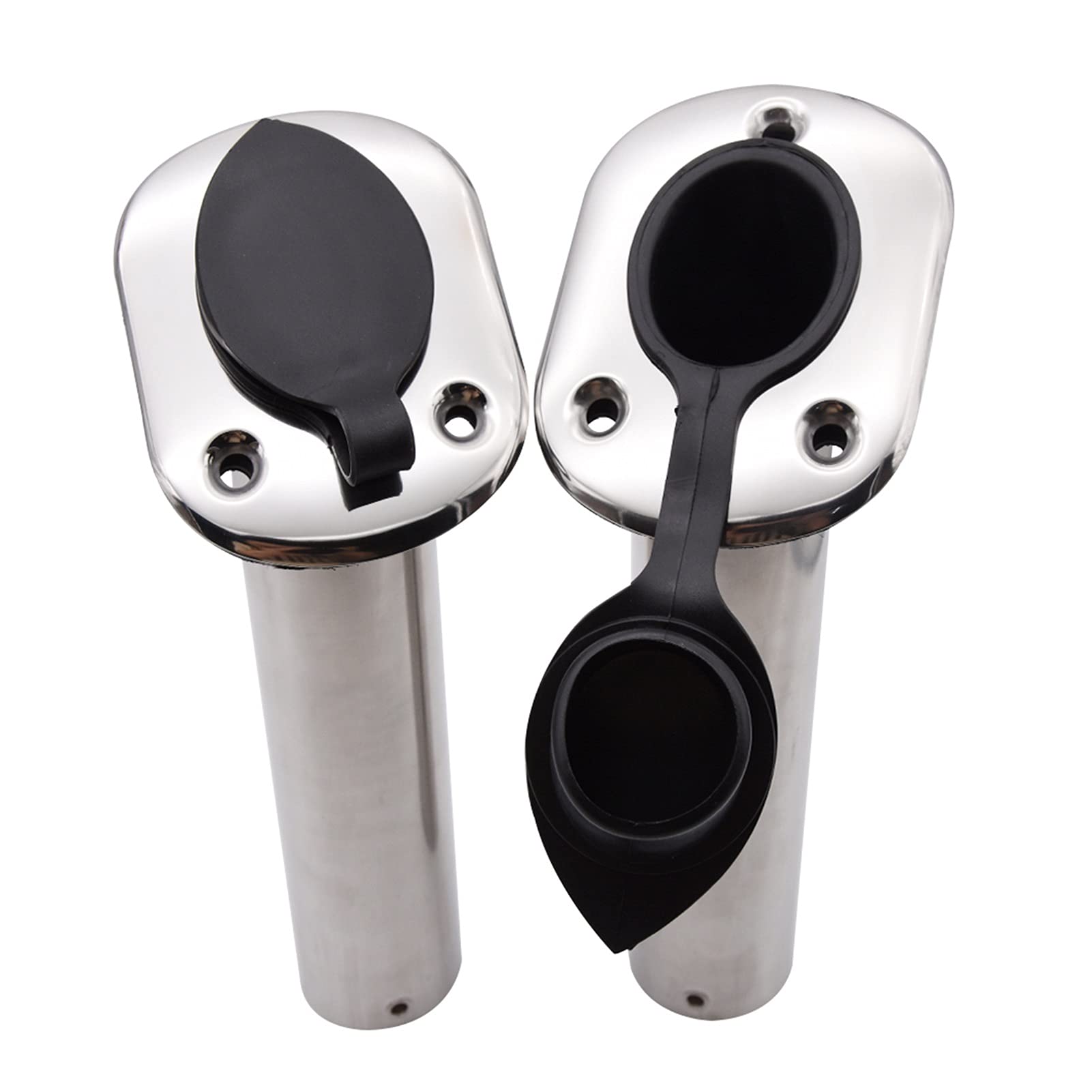 Portacanne da barca Supporto for la canna da pesca in barca marina ad alta lucidata 15 30 gradi in acciaio inox a rotella da incasso in acciaio inox Pod for kayak barca canoa yacht(1 Pair 15 degree)
