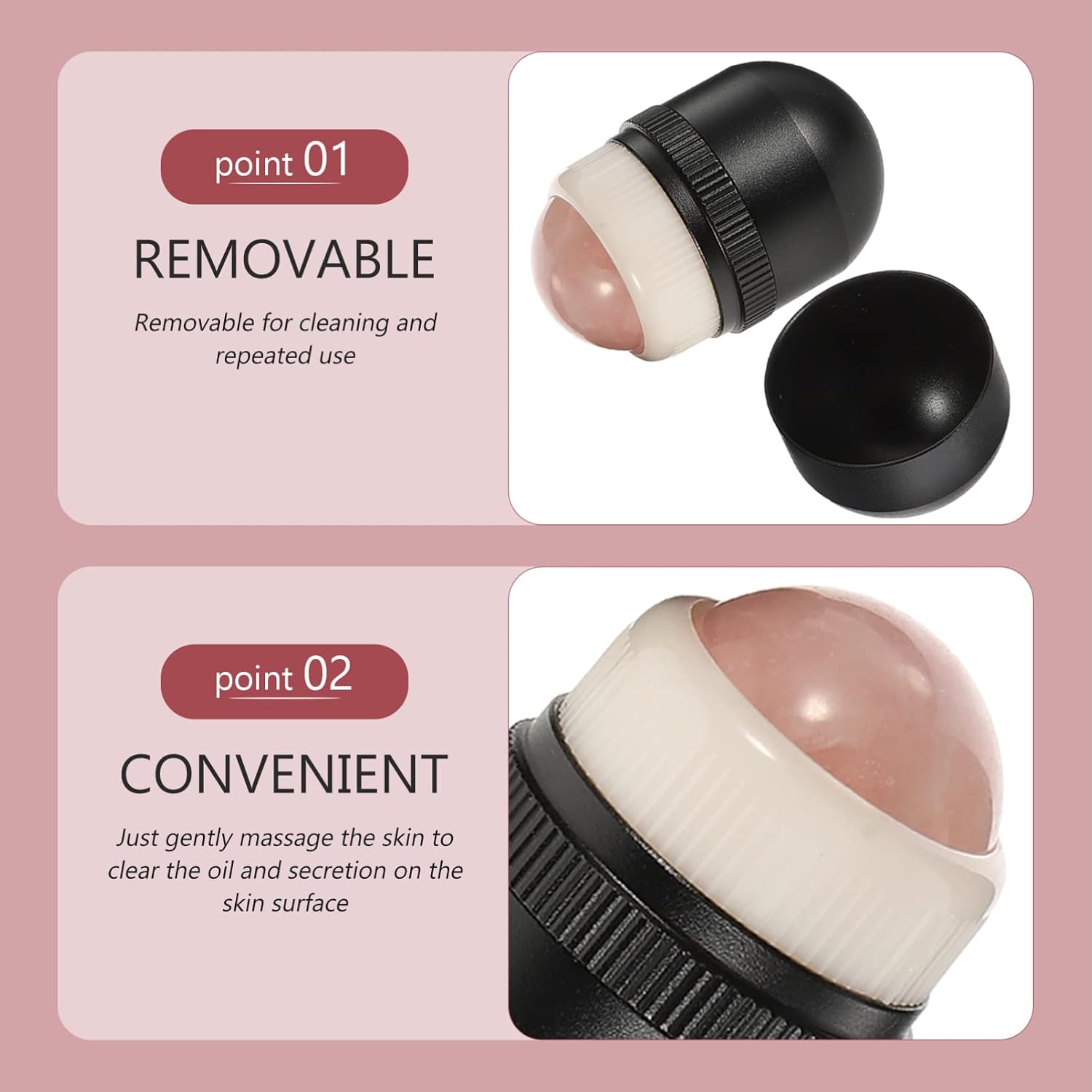 WOONEKY Jade Ball Facial Massage Roller Face Massager Tools Face Roller and Gua Sha Jade for Beauty Facial Massage Ball