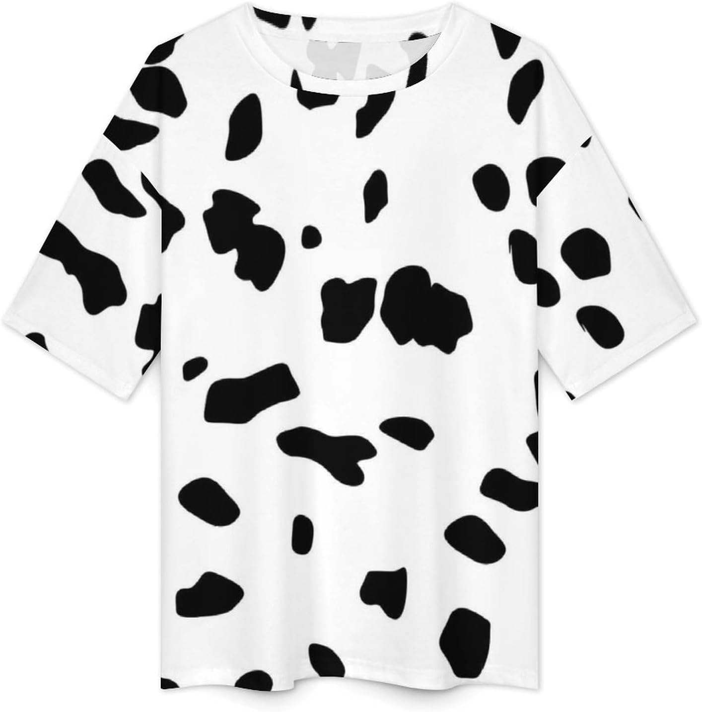 Dalmatian Dog Print Women's Half Sleeve T Shirts Crew Neck Tees Summer Casual Tops - Image 3