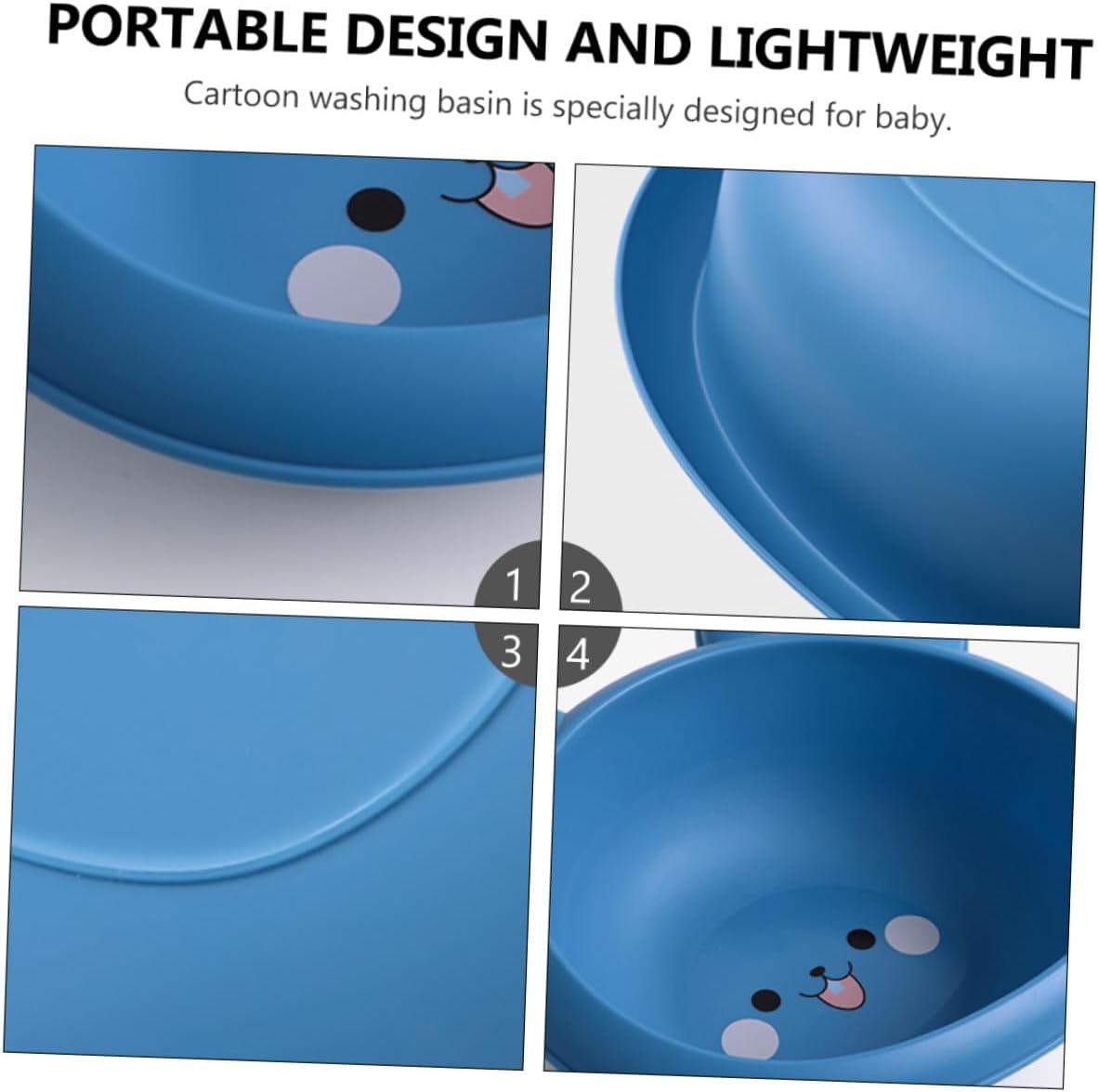 HEMOTON Portable Wash Basin Lightweight Basin for Boys and Girls Adorable Design for Face Washing Easy to Clean Capacity for Home Use Blue