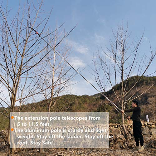 Manual Pruning Pole Saw - 18 Foot Hand Pruning Saw For Tree Trimming, High Reach Tree Pruner With Extension Pole #TOP1