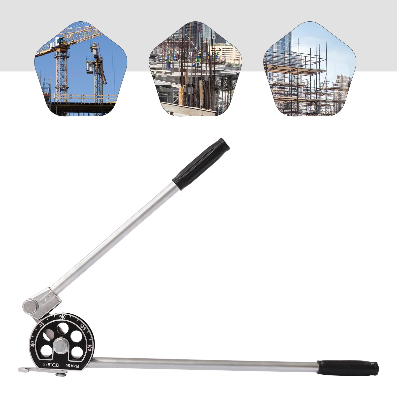 Curvatubi manuale 0-180 gradi pinza piegatrice a mano con manico antiscivolo, strumento di piegatura da 5/8 pollici per tubi in rame, ottone, alluminio e metallo morbido