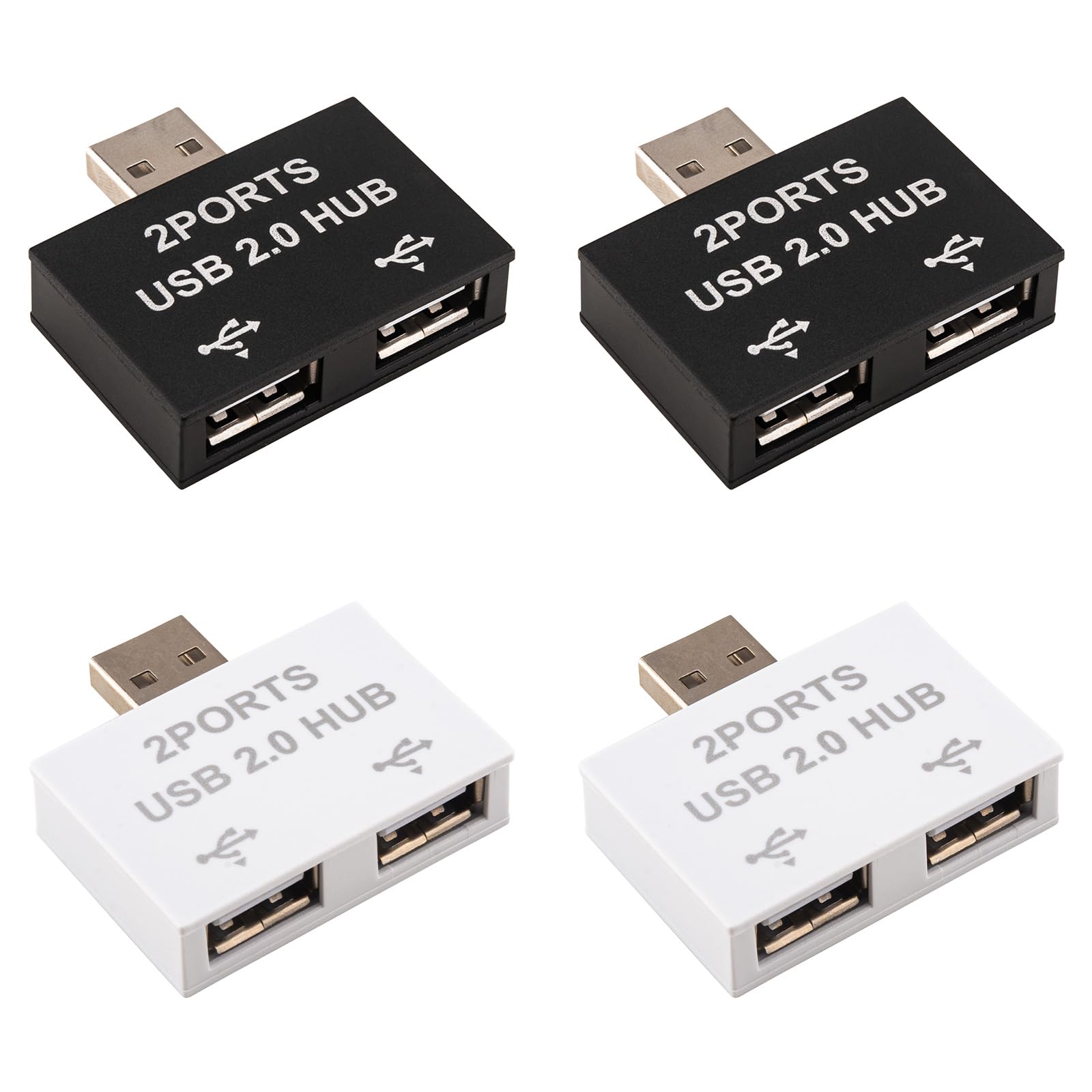 Leehitech Mini USB Hub - 1 zu 2 Ports Verteiler Multiport Adapter Doppelstecker für Strom und Daten, Laptops, MacBook, Drucker - Nicht kompatibel mit Carplay
