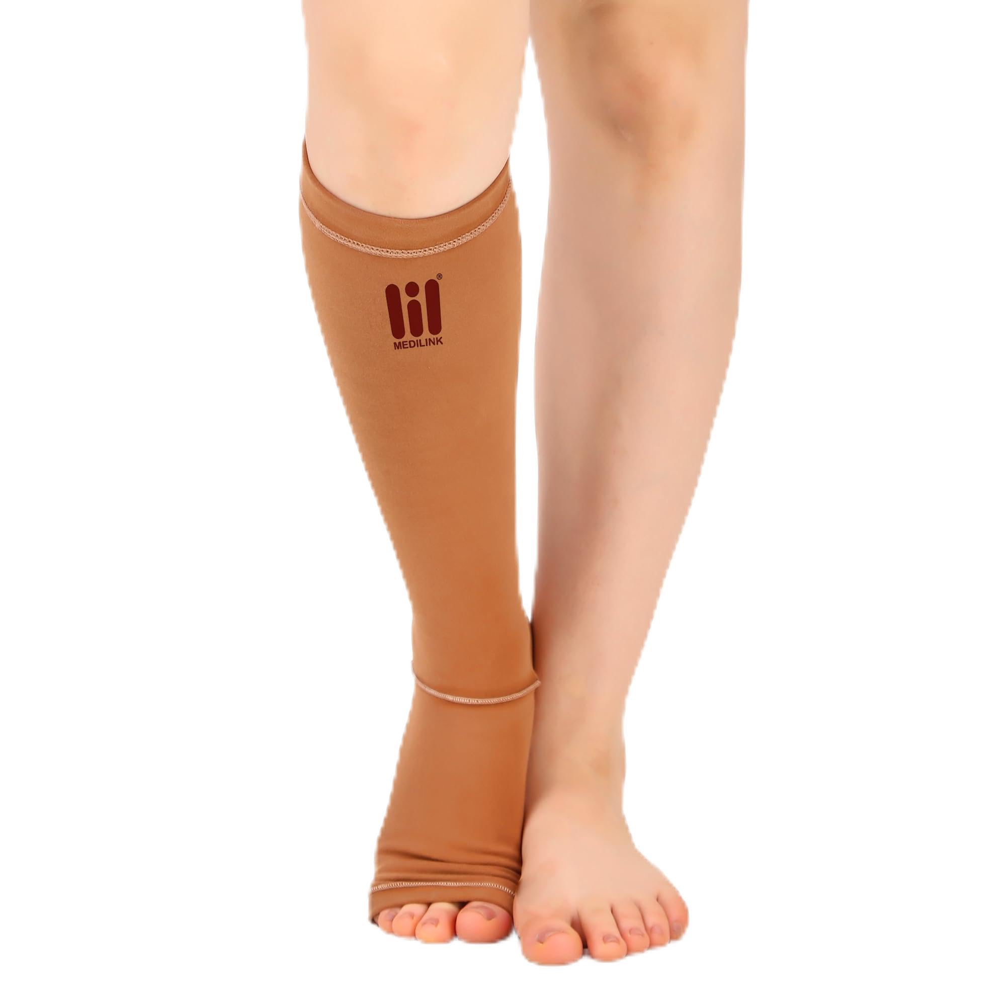 Medical Compression Stocking Below Knee (Pure Cotton knee length ) For Varicose Veins, calf & Thigh support, pain relief (XXL)-image-19