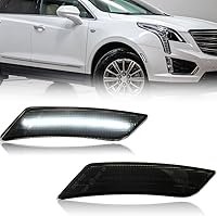 Vista 11 de Luces de Marcador Lateral LED Ámbar ATS/XT5 para Cadillac XT5 2017-2024, Cadillac ATS 2013-2014, Faros Delanteros de Lente Ahumada Chevy Blazer