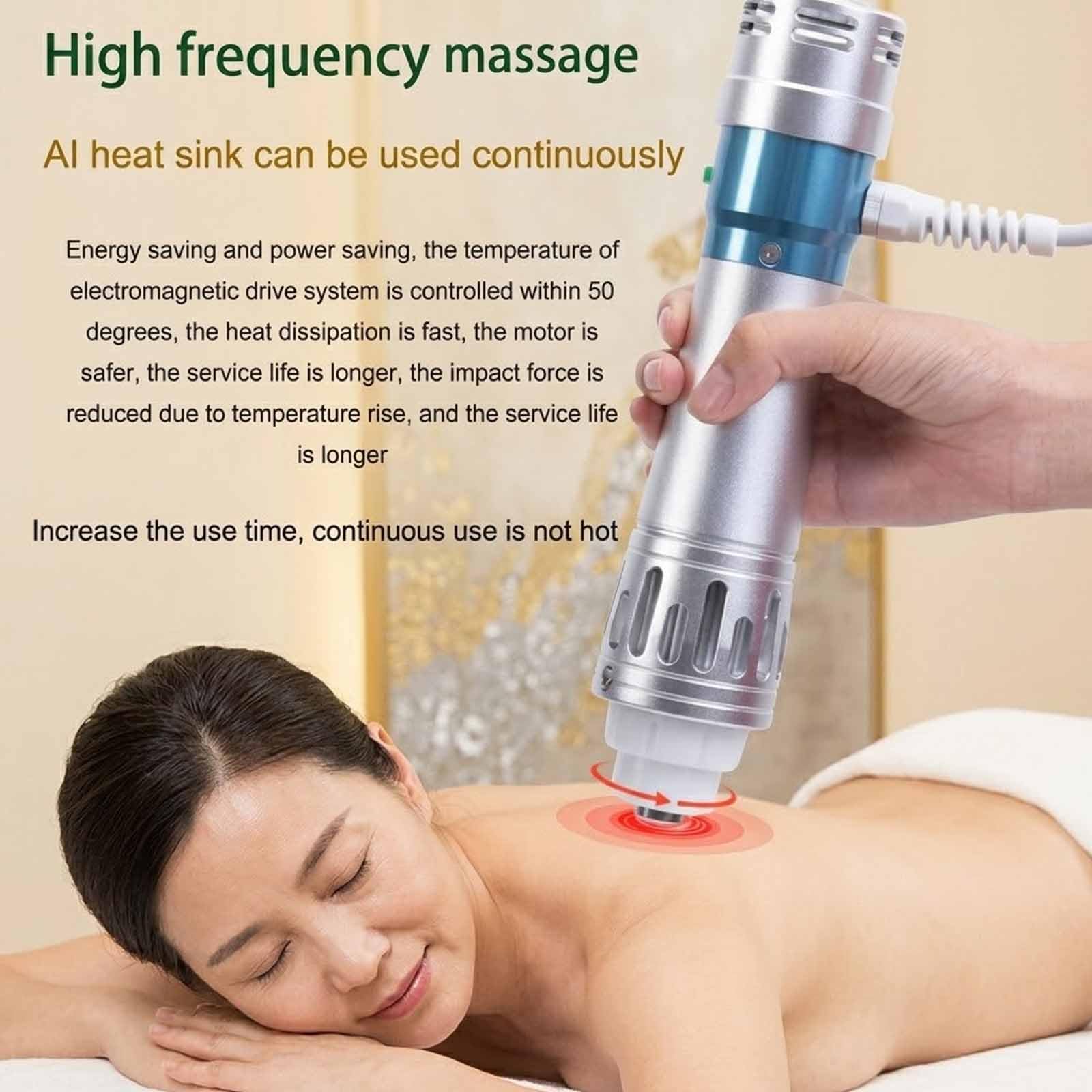MObyat Dispositivo per Terapia A Onde Durto Focalizzate, Macchina per Terapia A Onde Durto per Alleviare Il Dolore, Massaggiatore Muscolare Profondo con Borsa, 12 modalità Regolabili in Modo