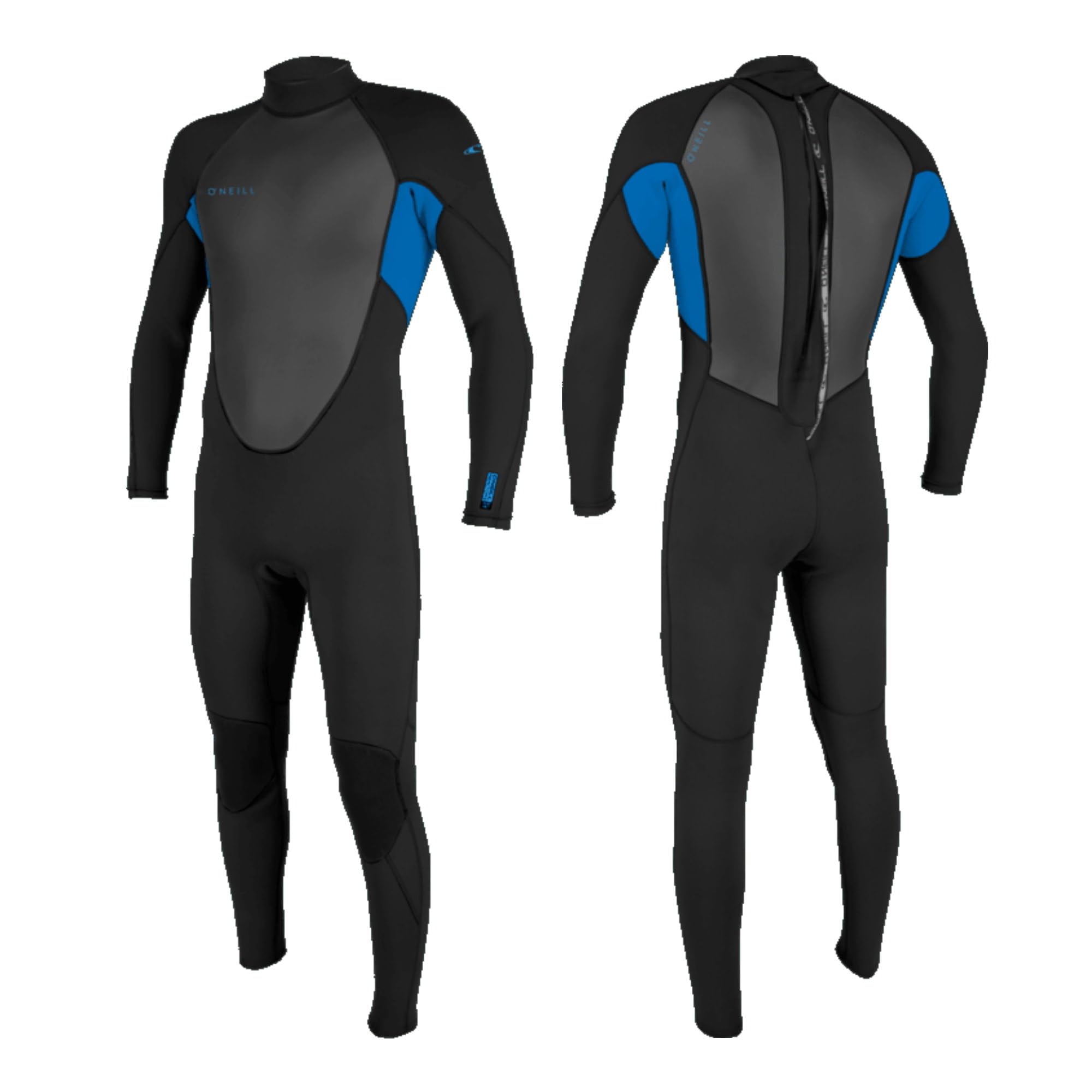 O'NEILL Youth Reactor-2 3/2 mm Back Zip Fullsuit Children's Wetsuit (BLK/Ocean, 4 (118-126))